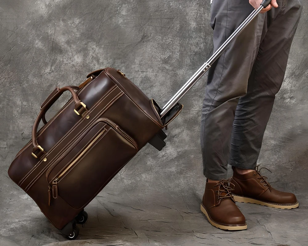 leather trolley luggage